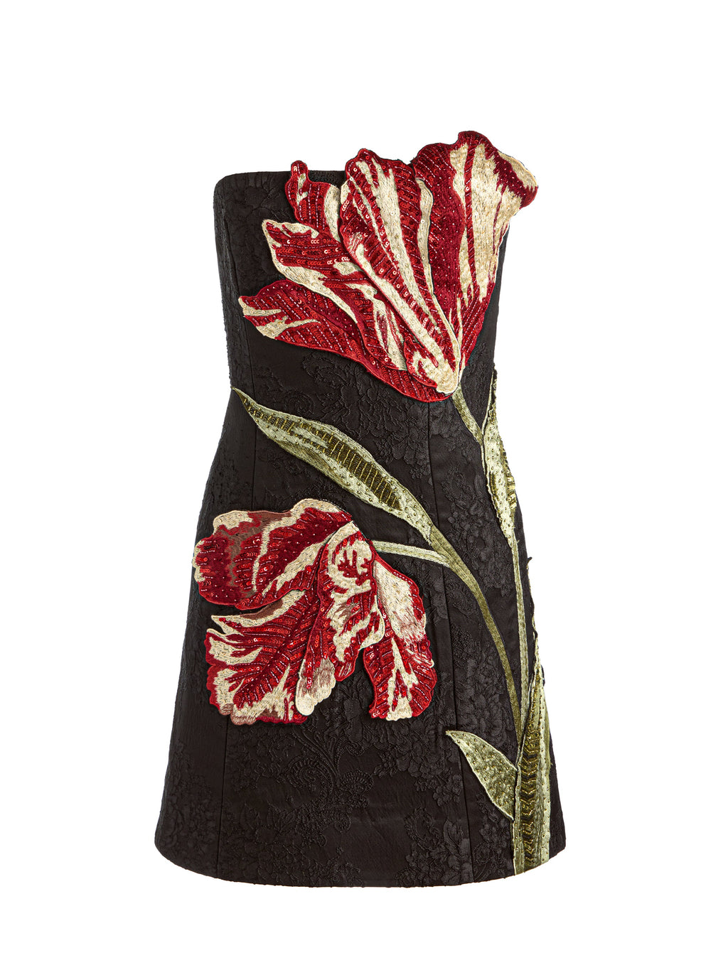 Katia Embellished Mini Dress - Soft Tulip Black