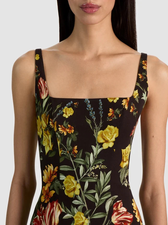 Julia Mini Dress - Desert Sprigs Black