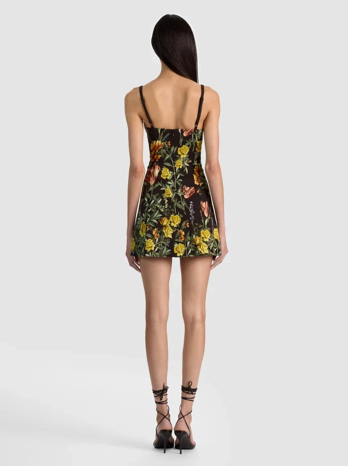 Julia Mini Dress - Desert Sprigs Black