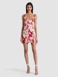 Renee Fitted Mini Dress - Rose Garden Hibiscus