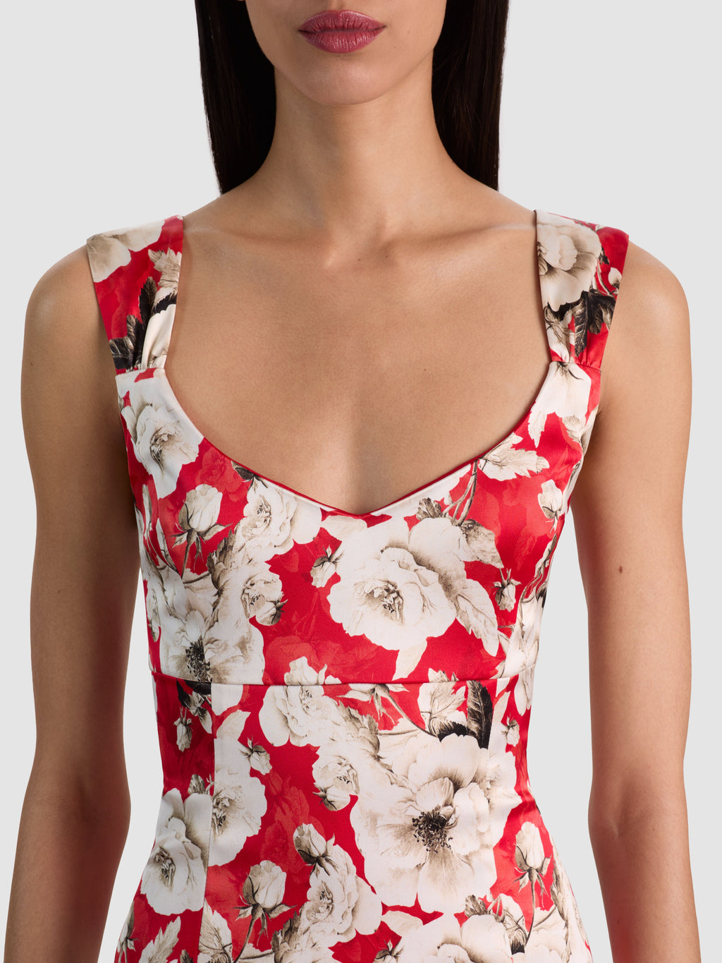 Renee Fitted Mini Dress - Rose Garden Hibiscus