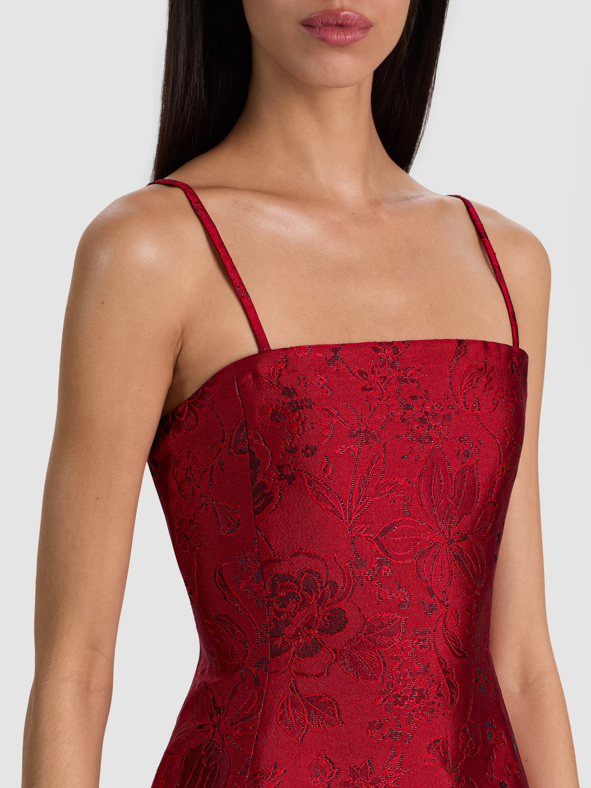 Velia Embroidered Mini Dress - Hibiscus