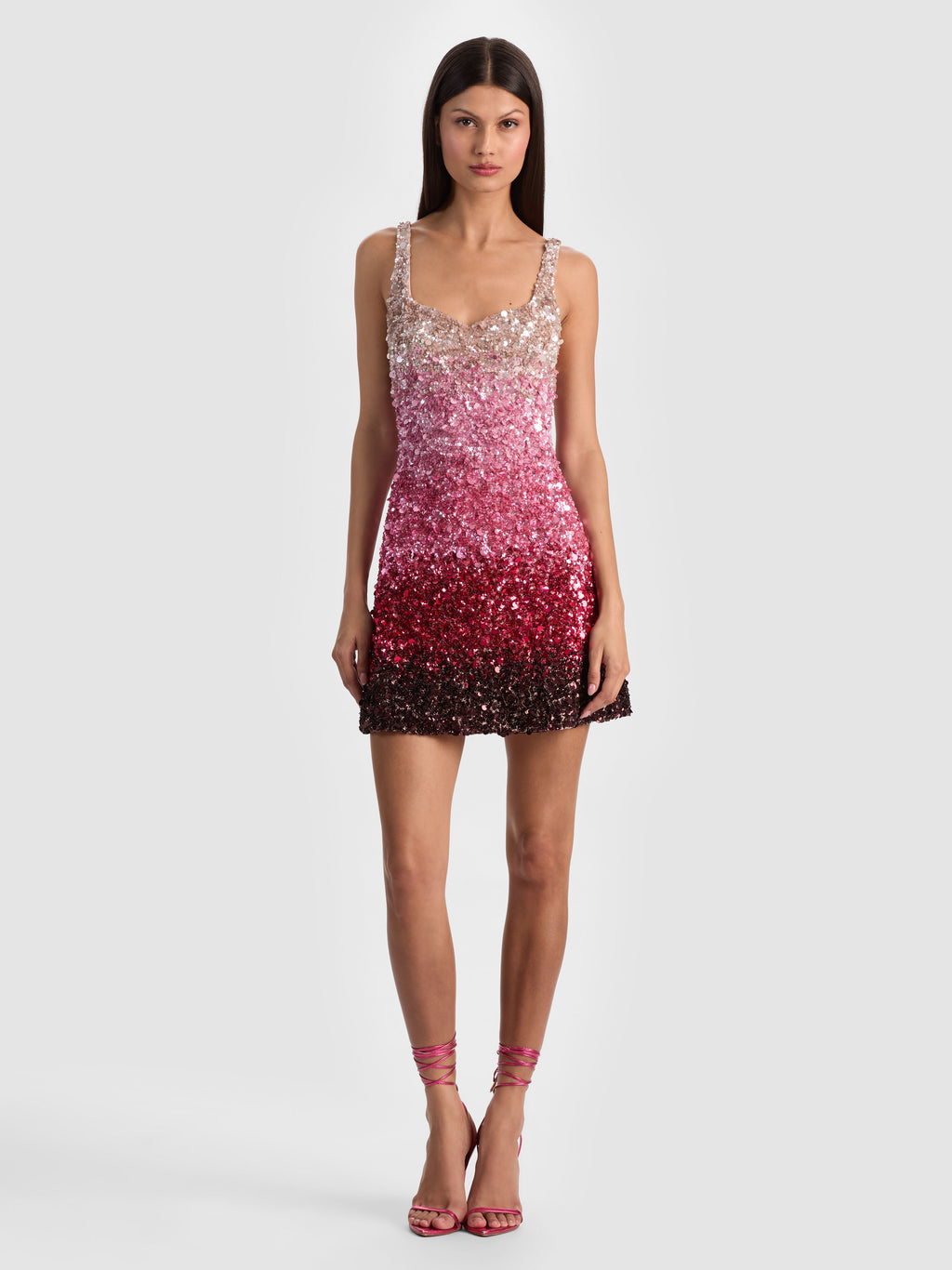 Eve Embellished Mini Dress - Ascendent Ombre Deep Pink