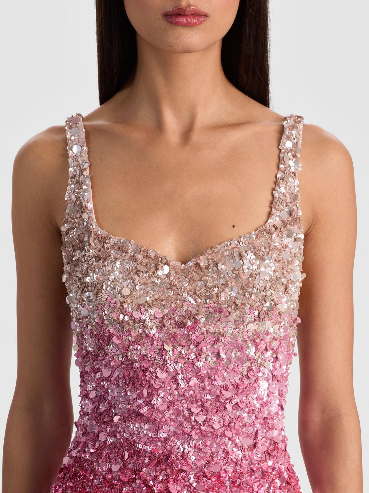 Eve Embellished Mini Dress - Ascendent Ombre Deep Pink