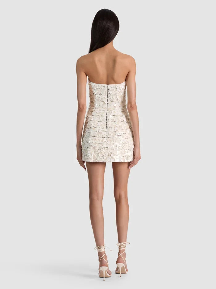 Katia Embroidered Mini Gown - Off White Multi