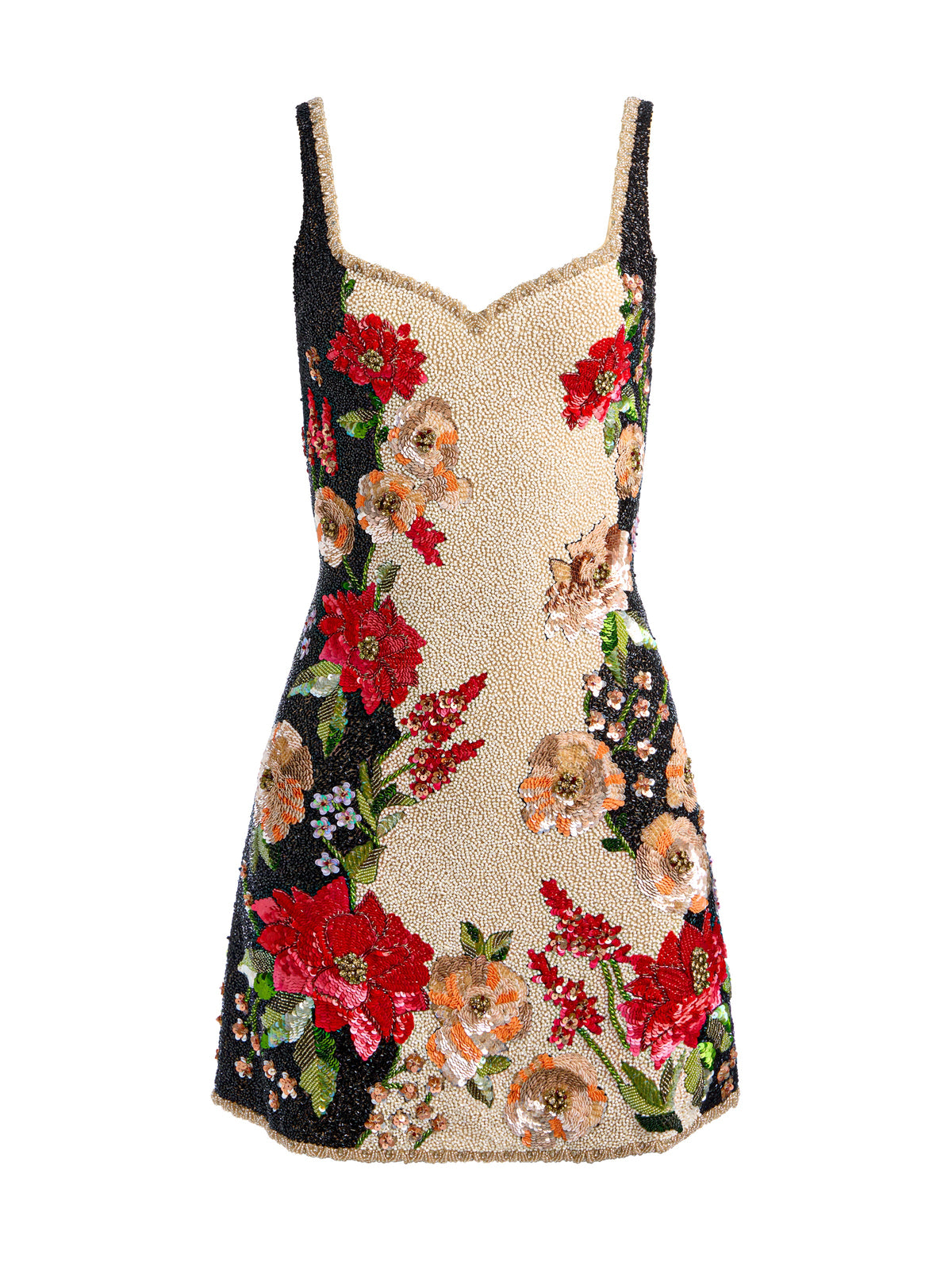 Eve Embellished Mini Dress - Floral Radiance
