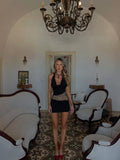 Crimson Mini Dress Black