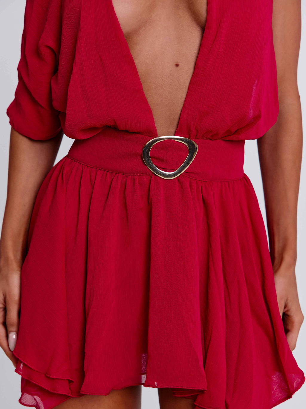 Erice Mini Dress Deep Red