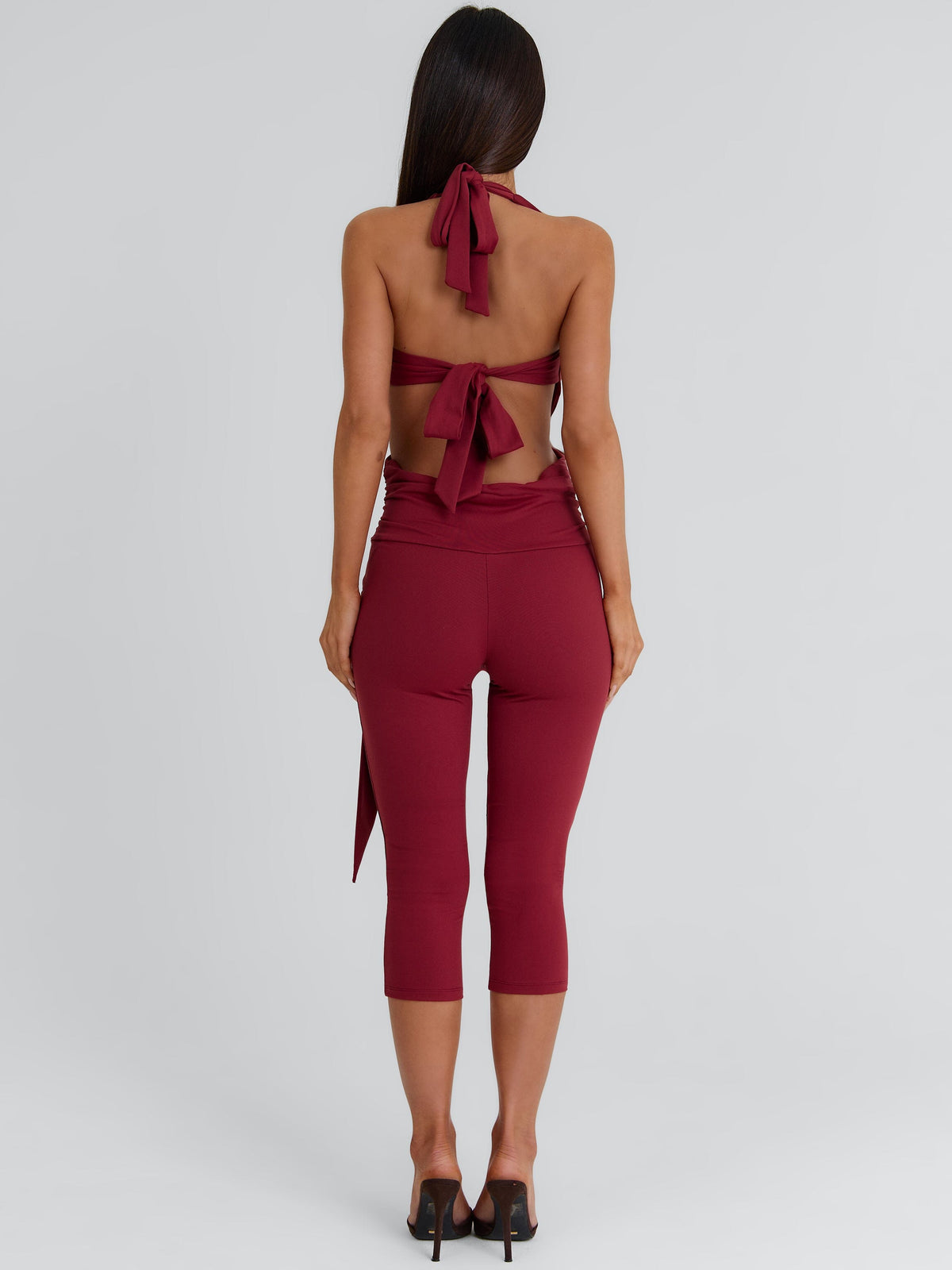 Eugenia Capri Jumpsuit Burgundy