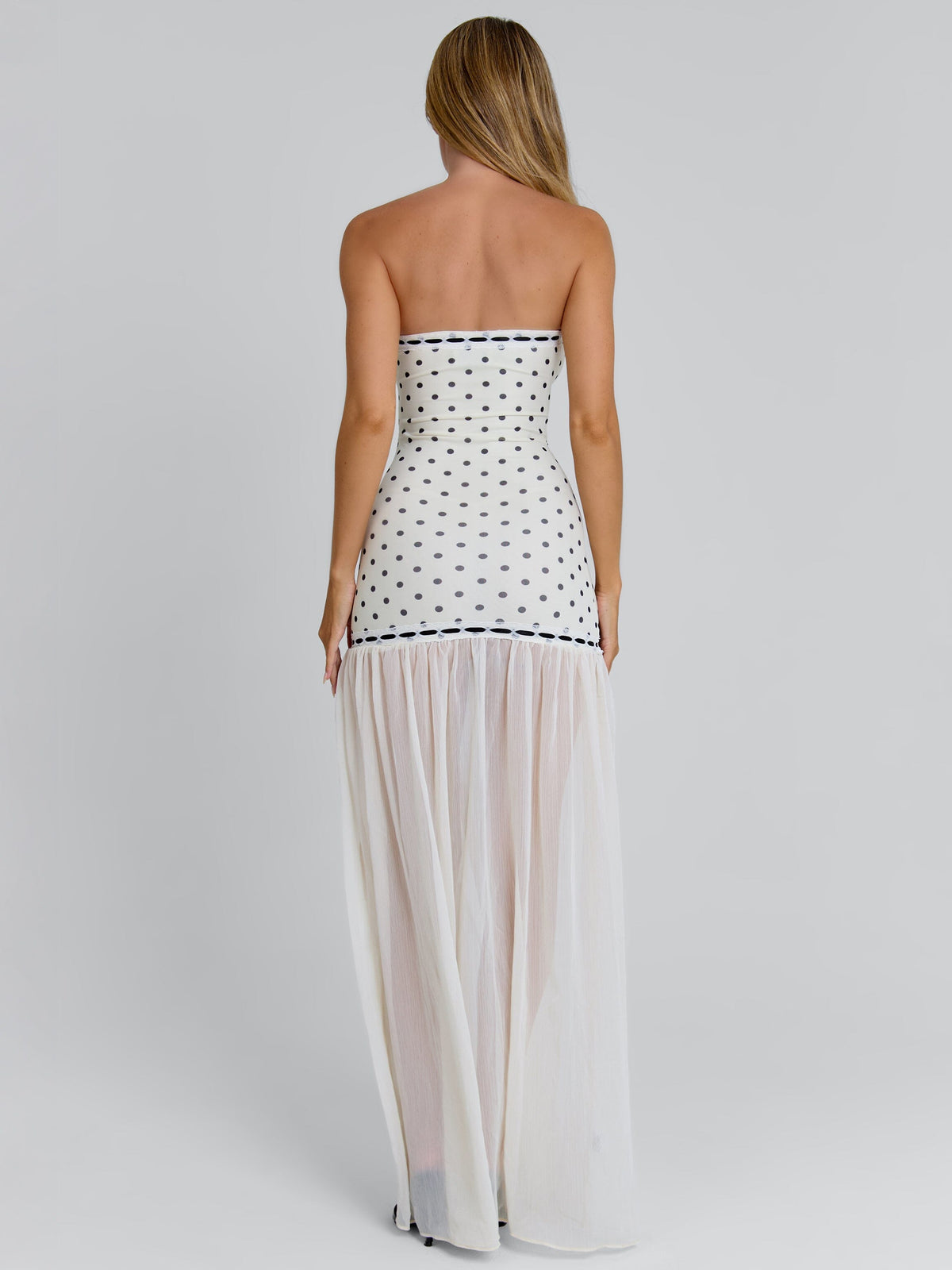 Giana Maxi Dress Cream Polka Dot