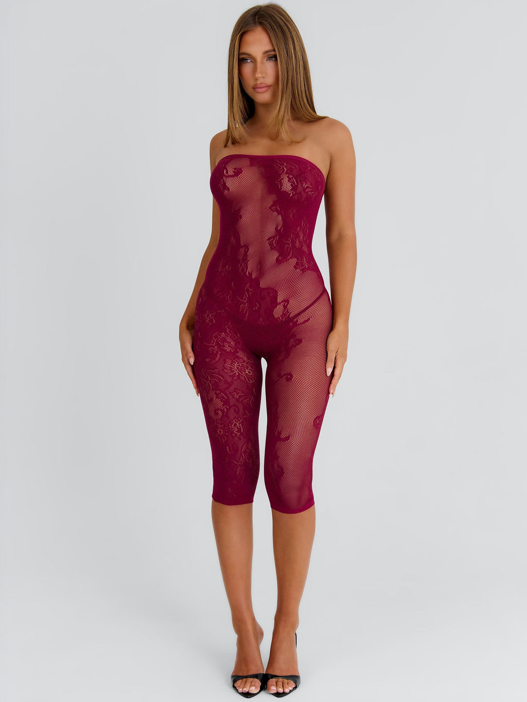 Hadiya Capri Jumpsuit Burgundy