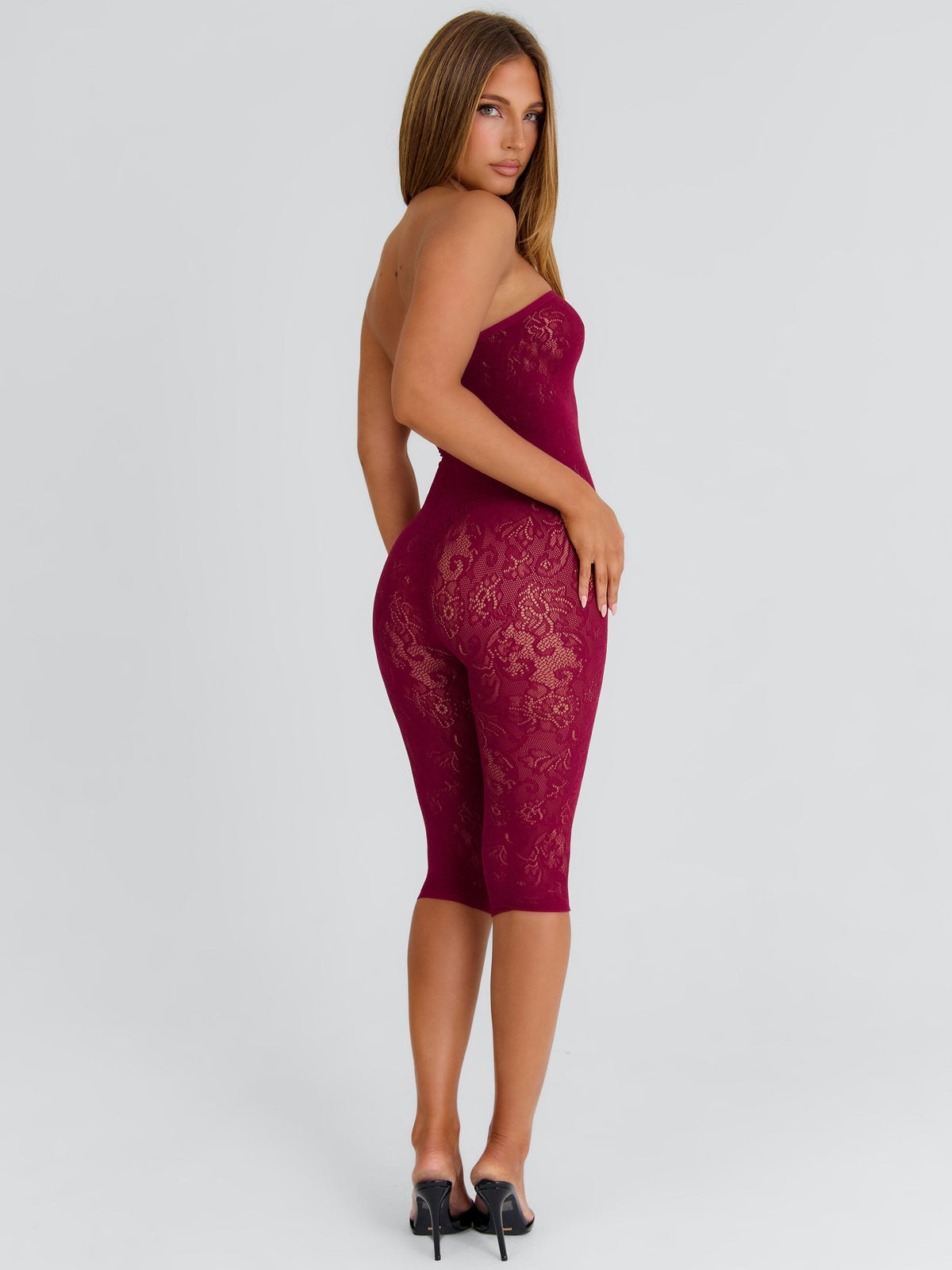 Hadiya Capri Jumpsuit Burgundy