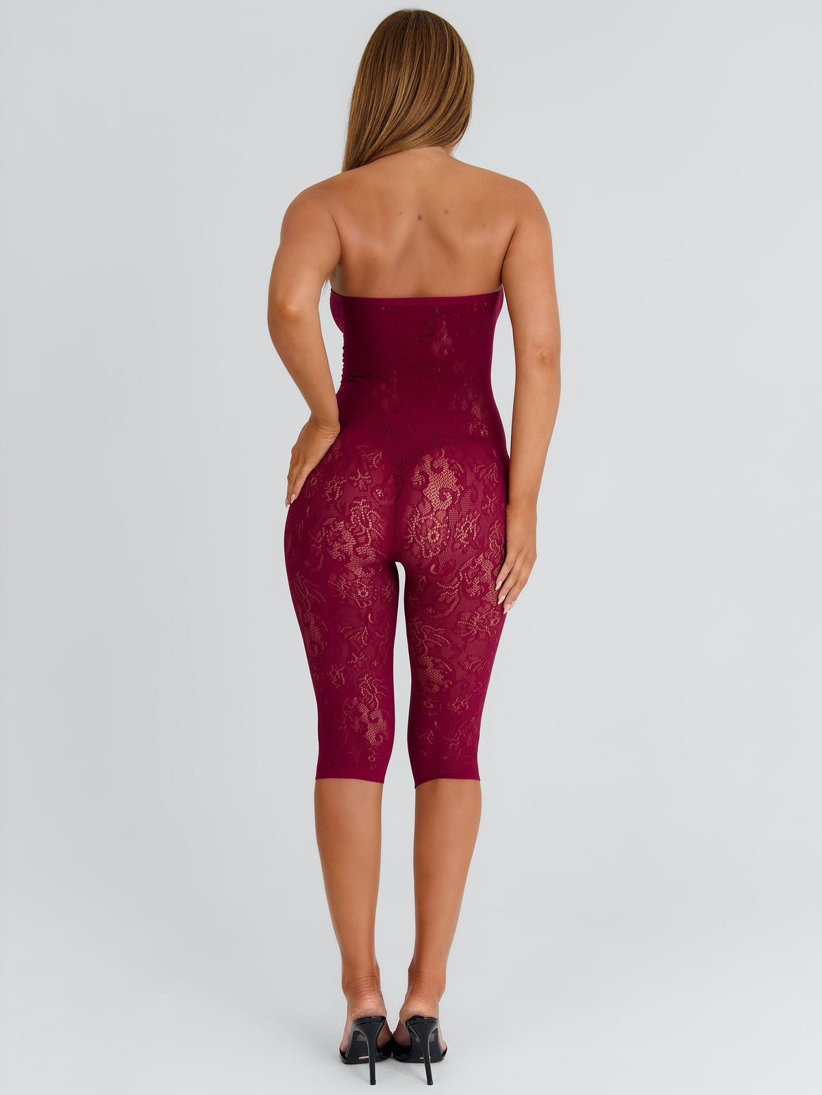 Hadiya Capri Jumpsuit Burgundy