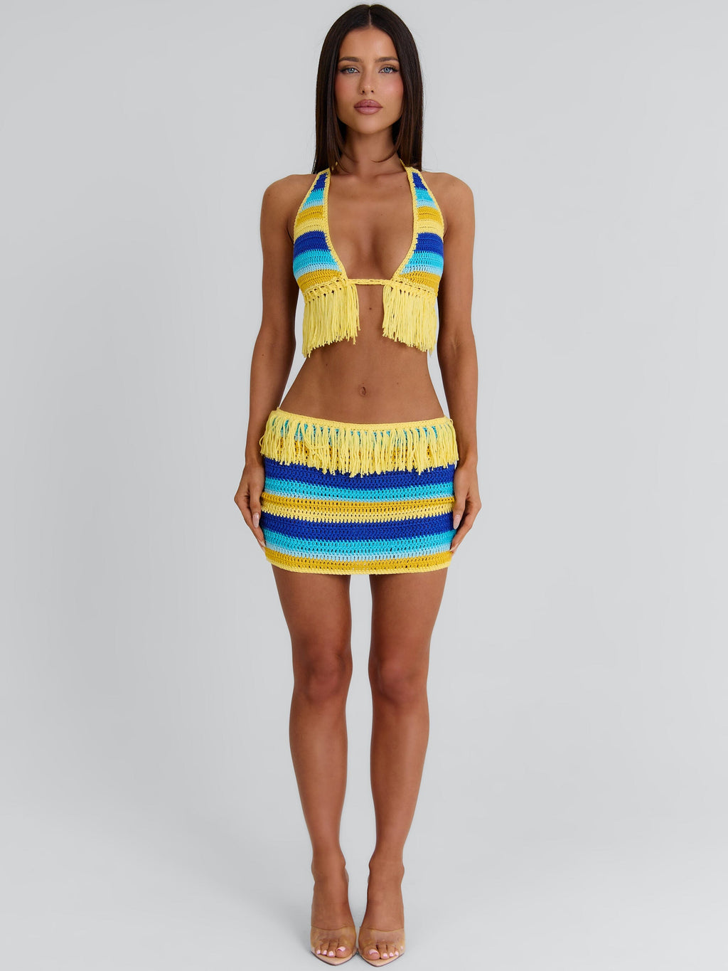 Juleah Crop Top Yellow Stripe