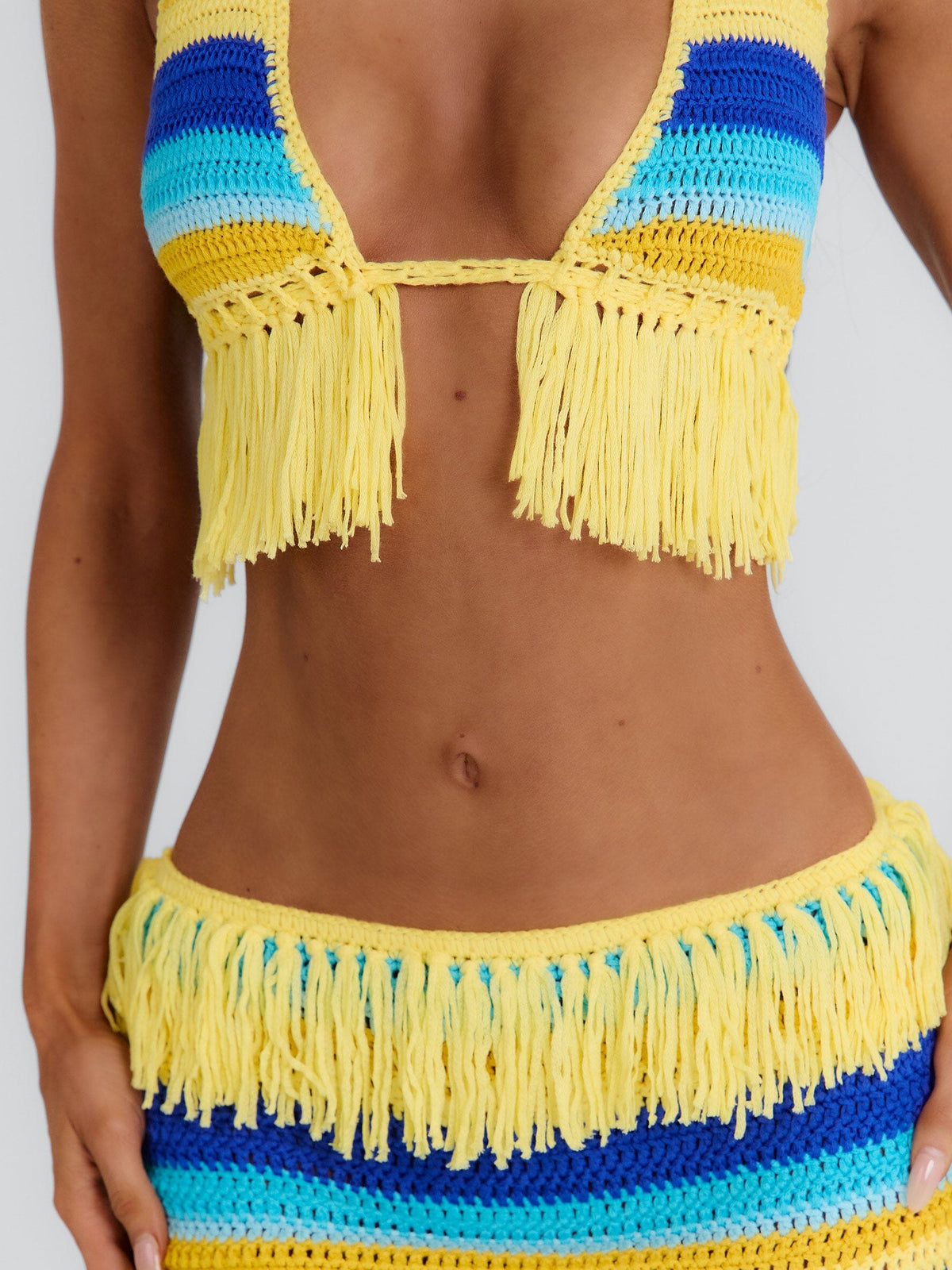 Juleah Mini Skirt Yellow Stripe