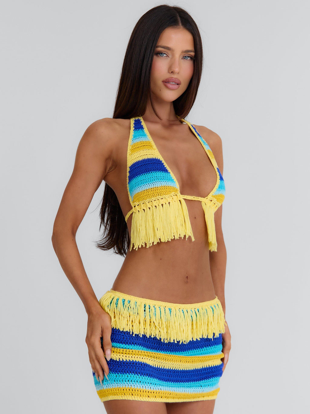 Juleah Crop Top Yellow Stripe