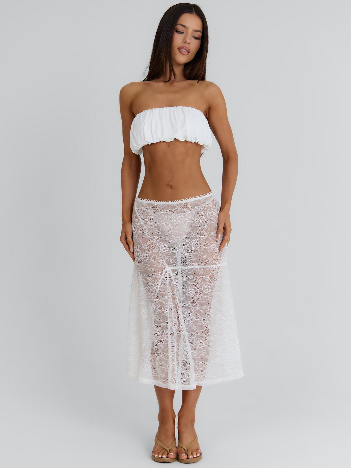 Sarahi Midi Skirt White
