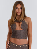 Kamaris Crop Top Brown