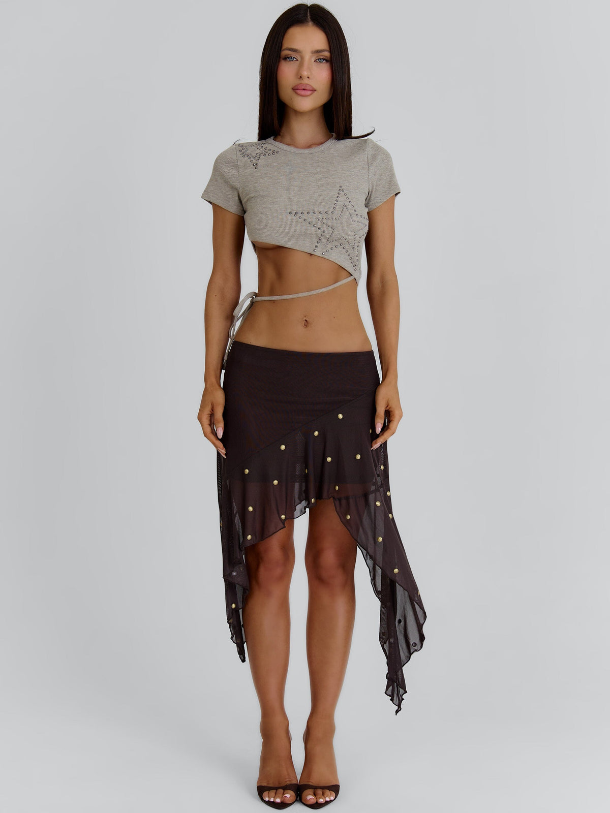 Kaydence Midi Skirt Brown