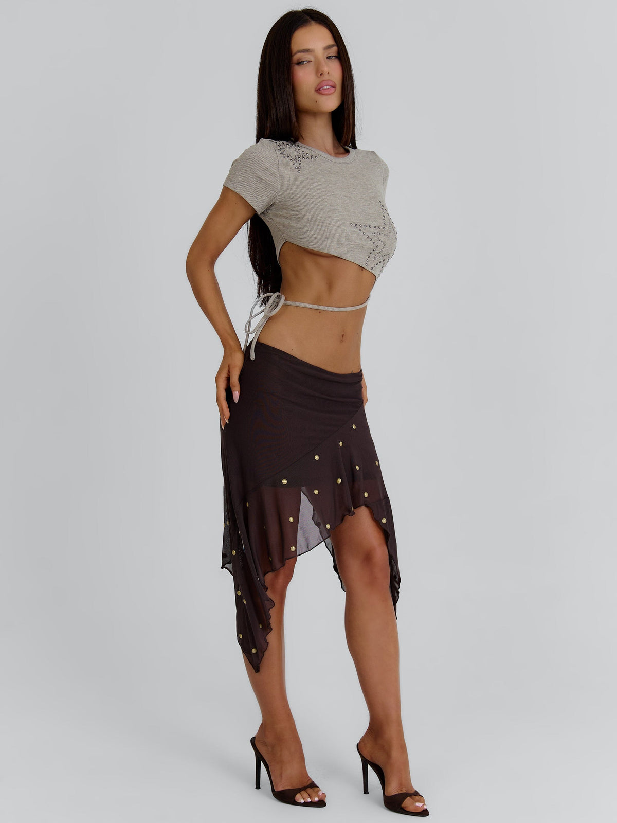 Kaydence Midi Skirt Brown