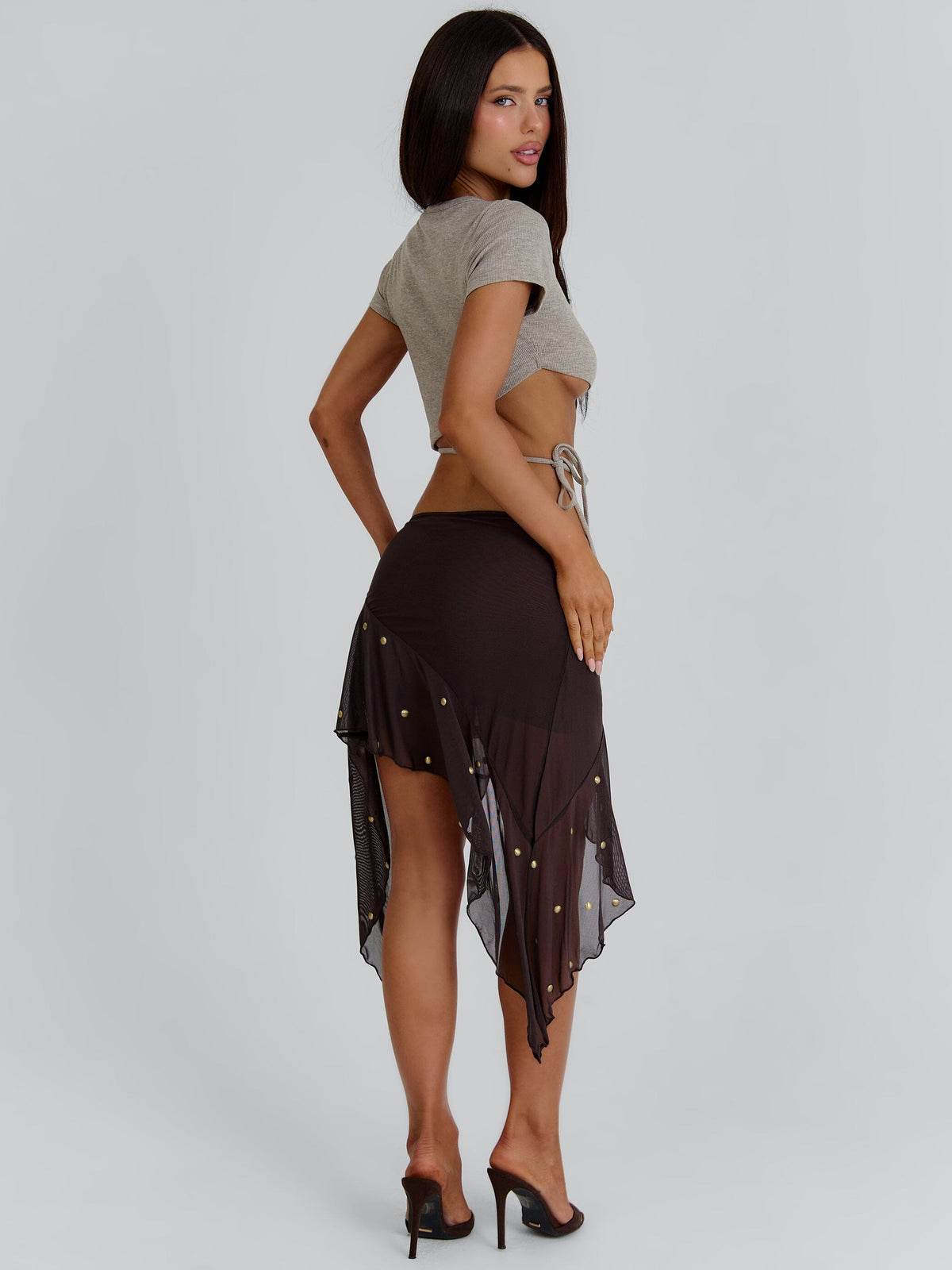 Kaydence Midi Skirt Brown