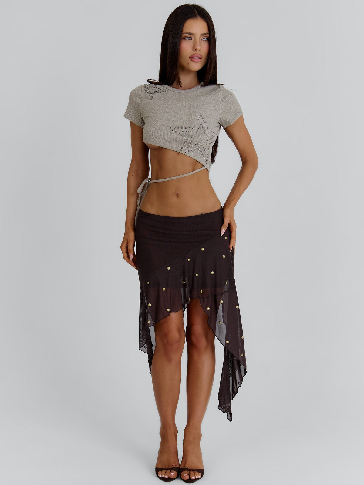 Kaydence Midi Skirt Brown