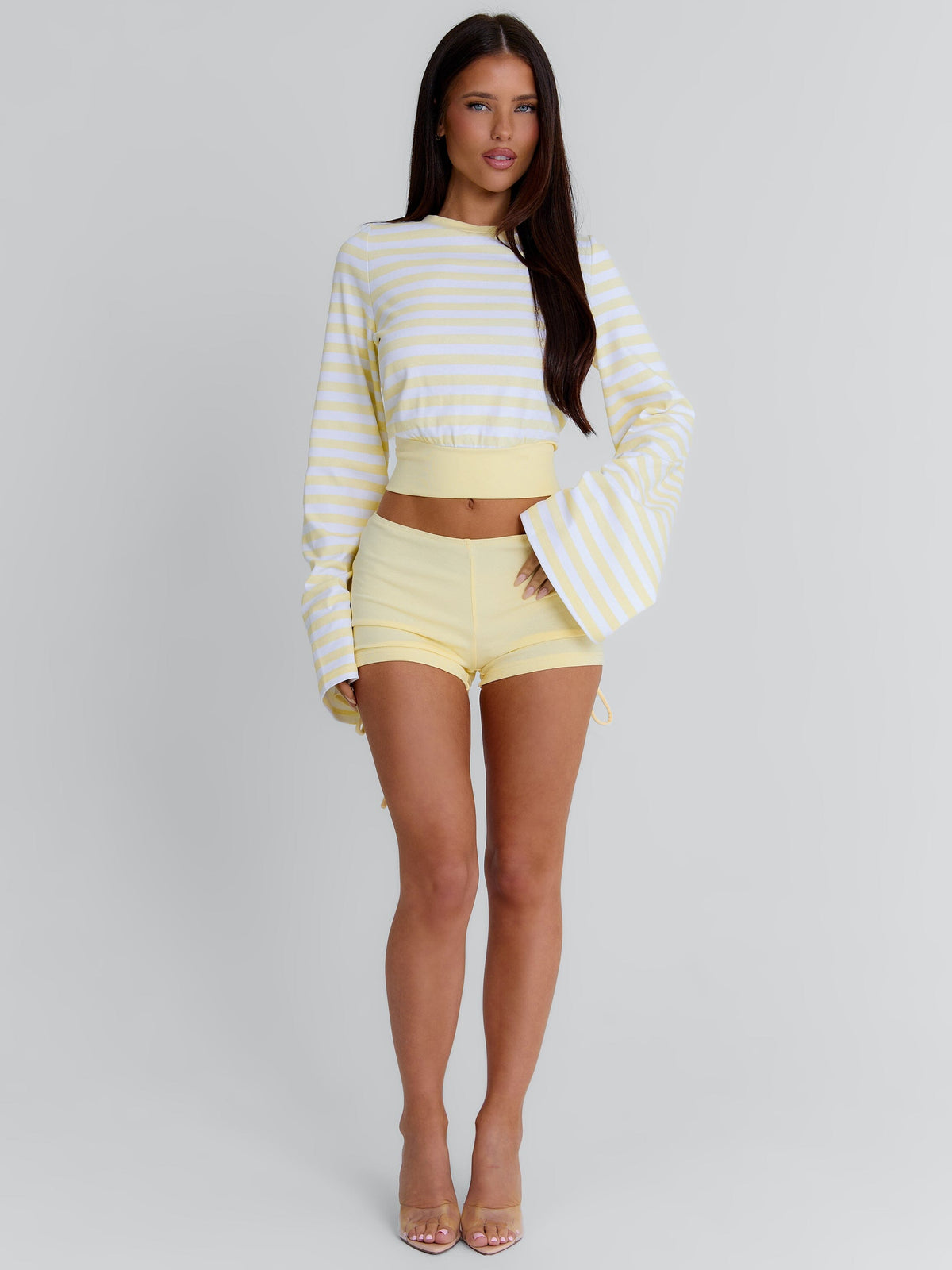 Martae Crop Top Yellow Stripe