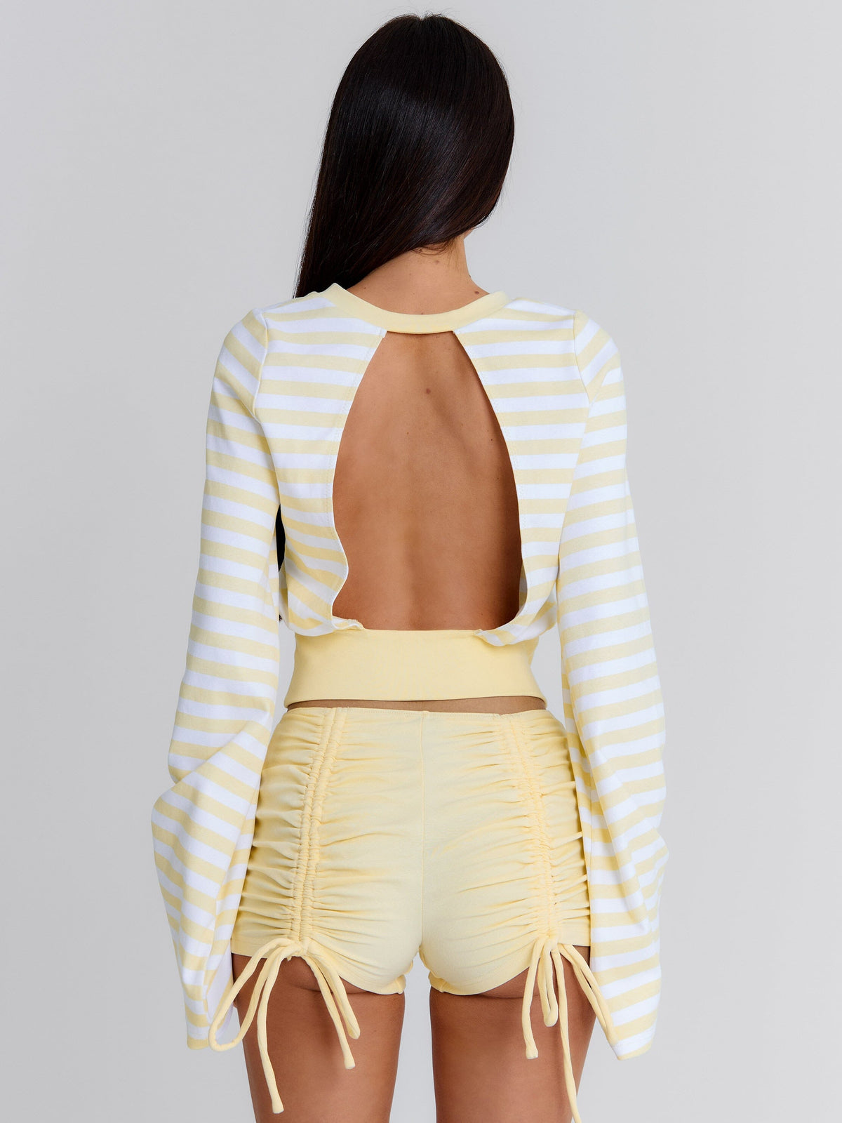 Martae Crop Top Yellow Stripe