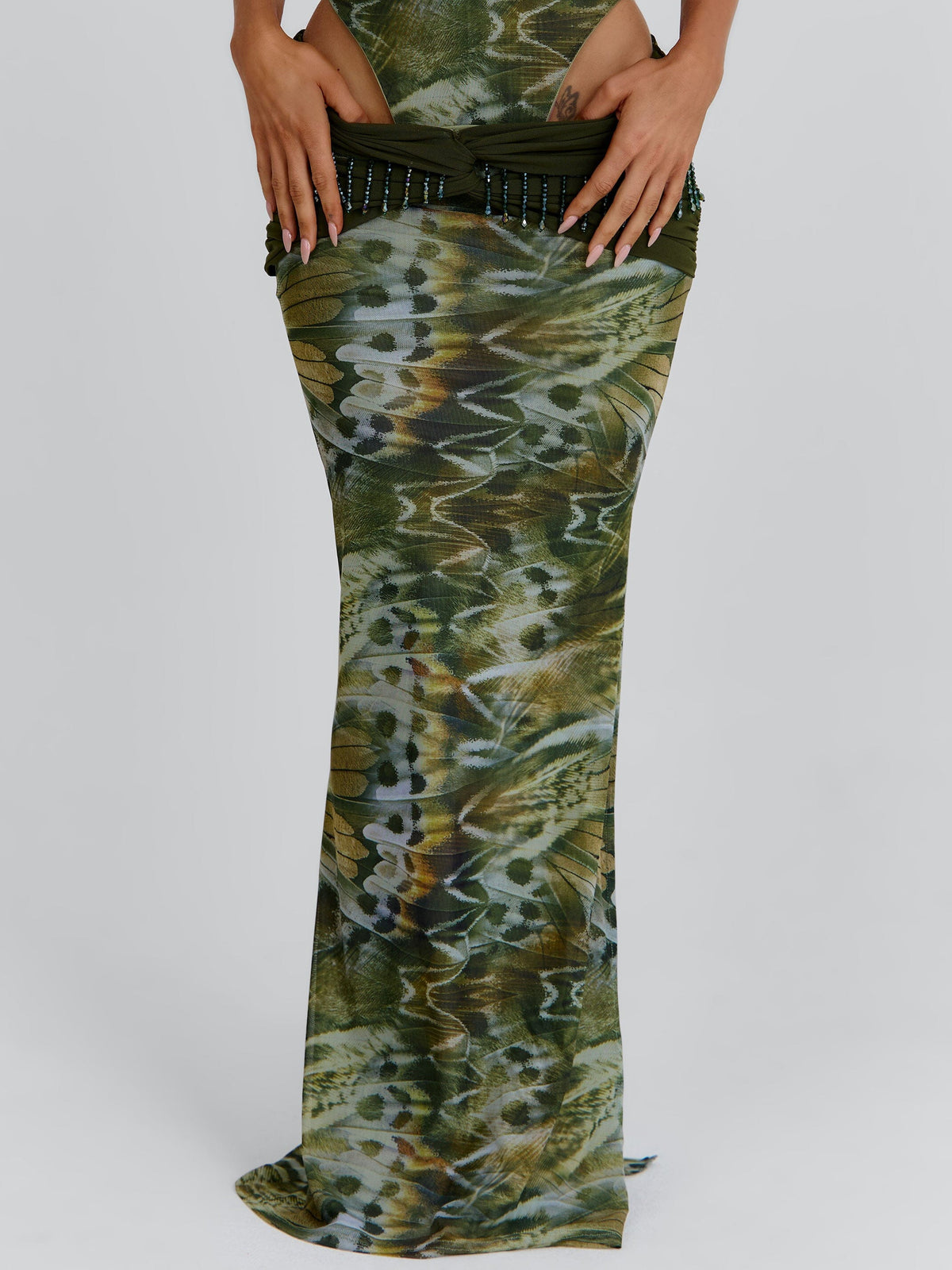 Clarisse Maxi Skirt Ecru Wings