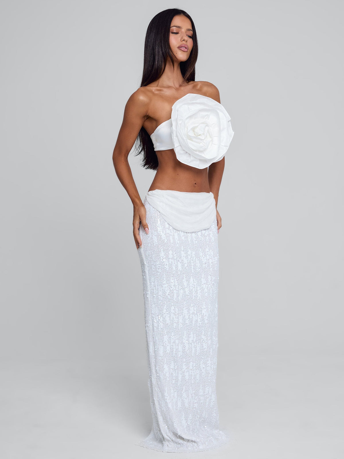 Niva Maxi Skirt White