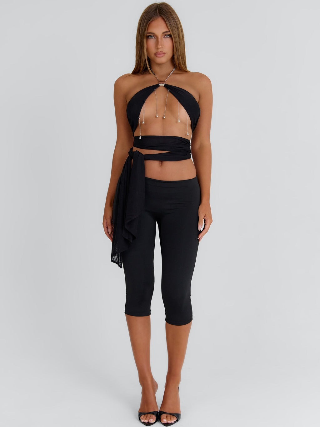Rhosyn Crop Top Black