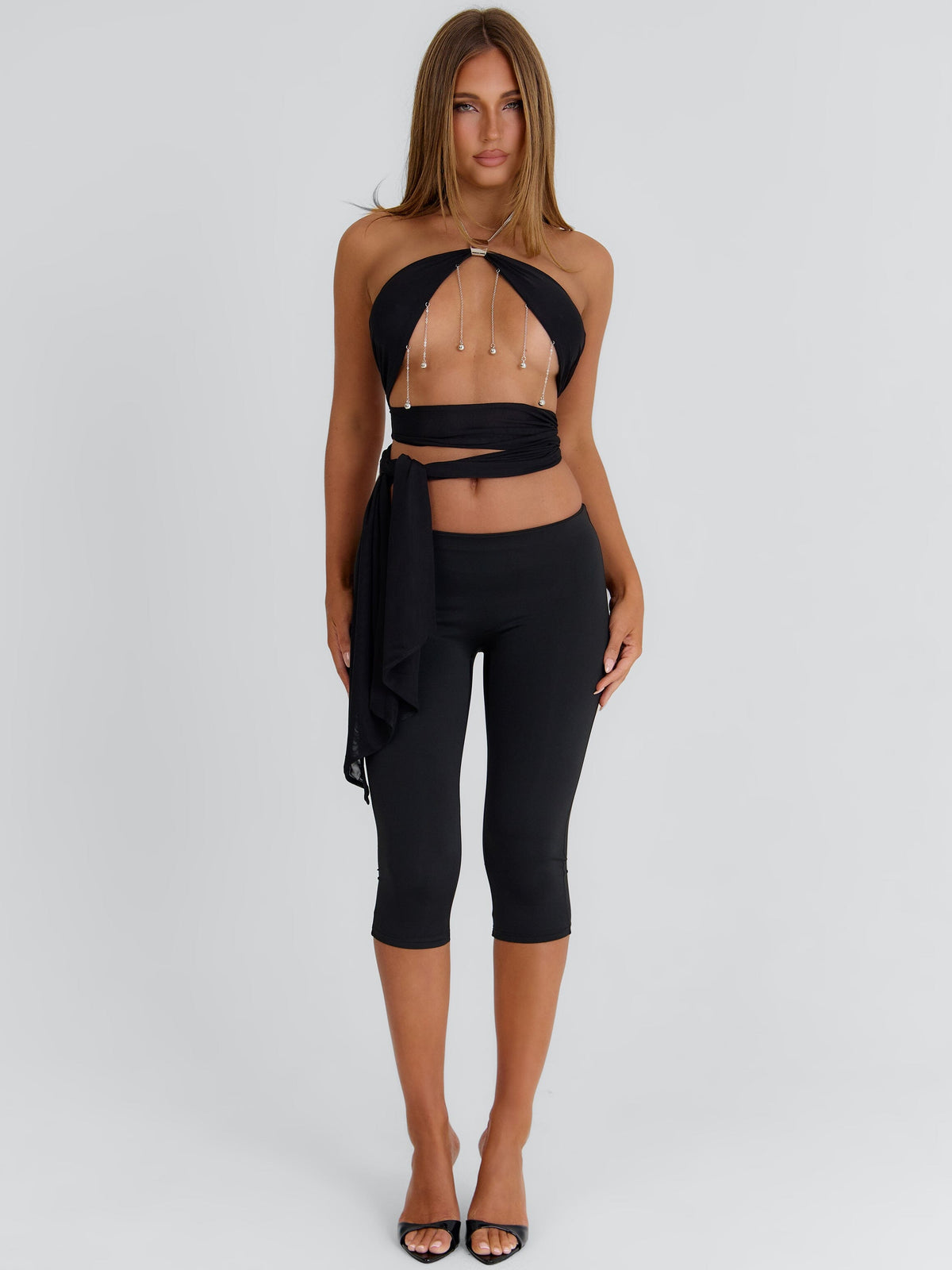 Rhosyn Crop Top Black