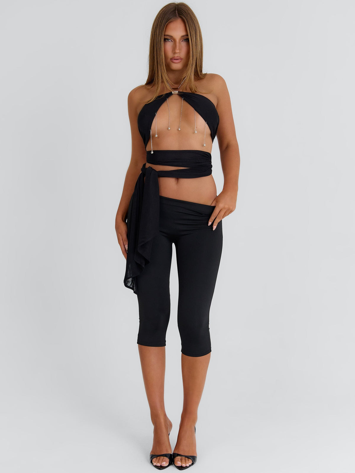 Rhosyn Crop Top Black