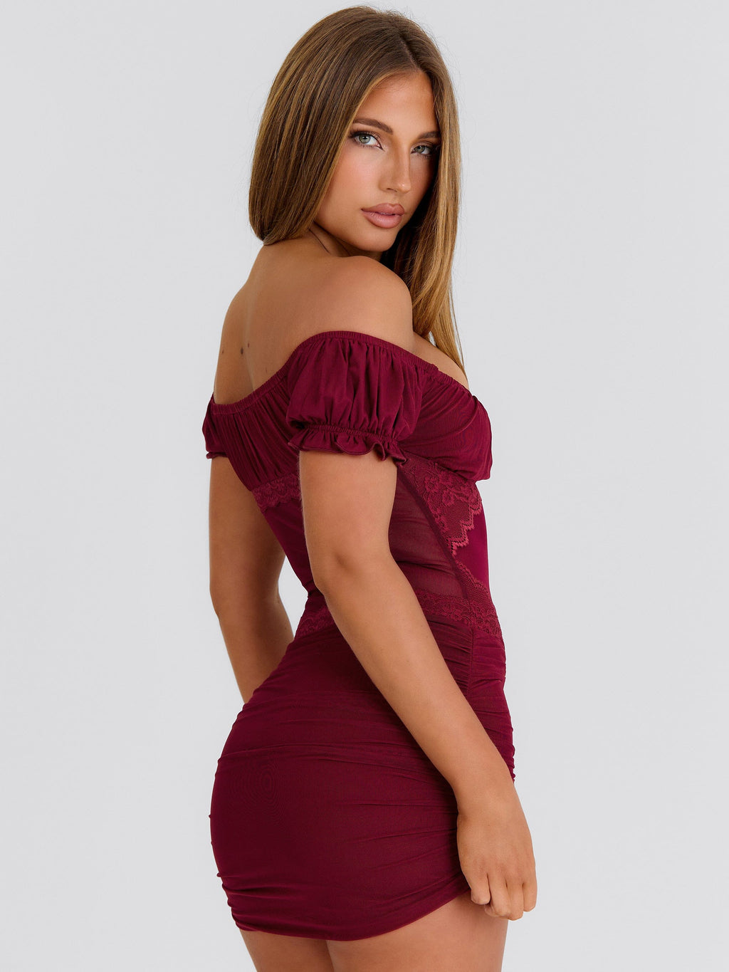 Rosemary Mini Dress Burgundy
