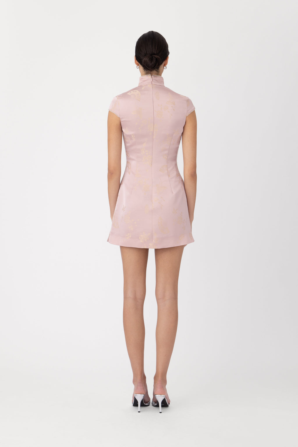 Cara Satin Jacquard Mini Dress