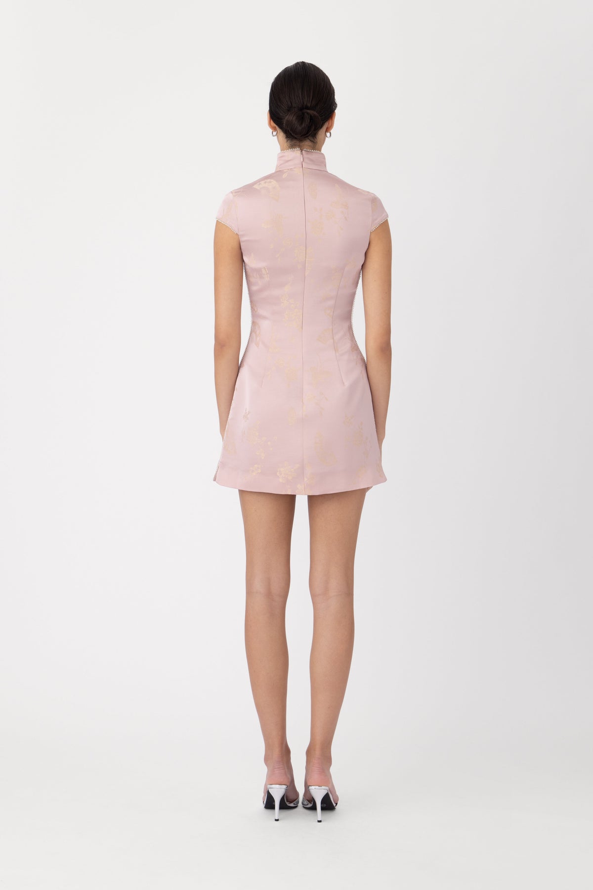 Cara Satin Jacquard Mini Dress