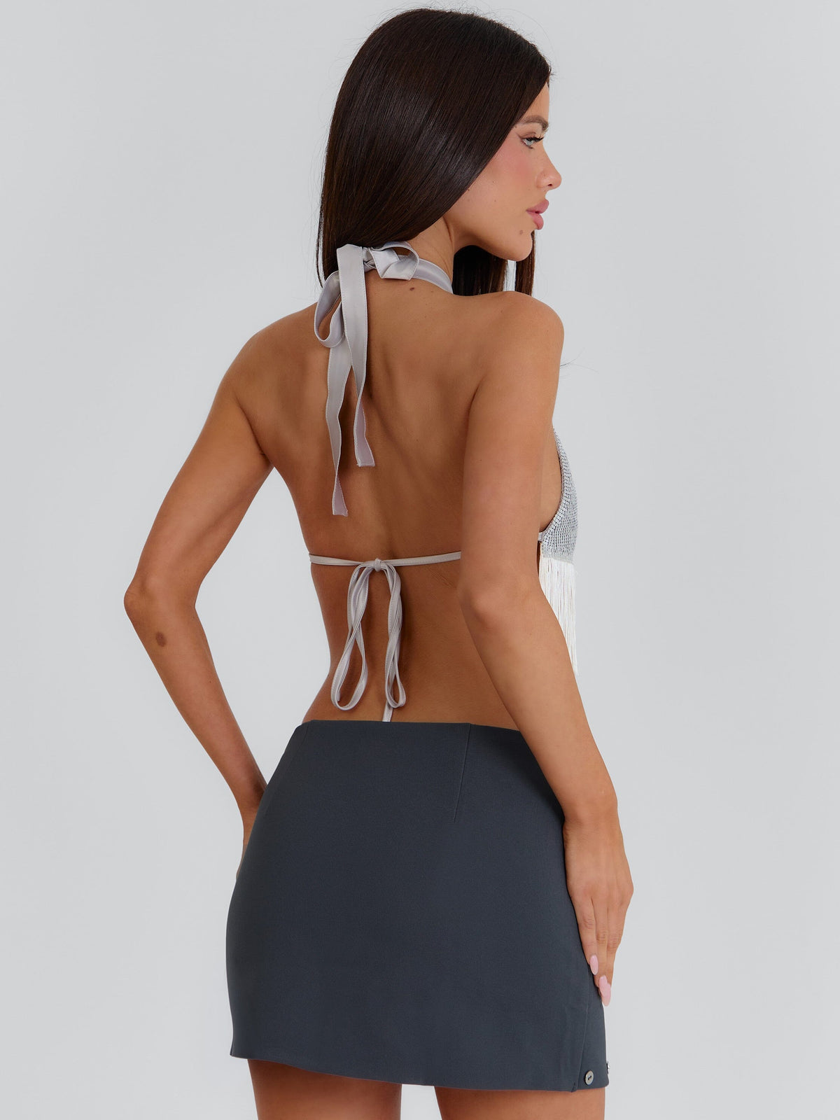 Tondra Mini Skirt Grey