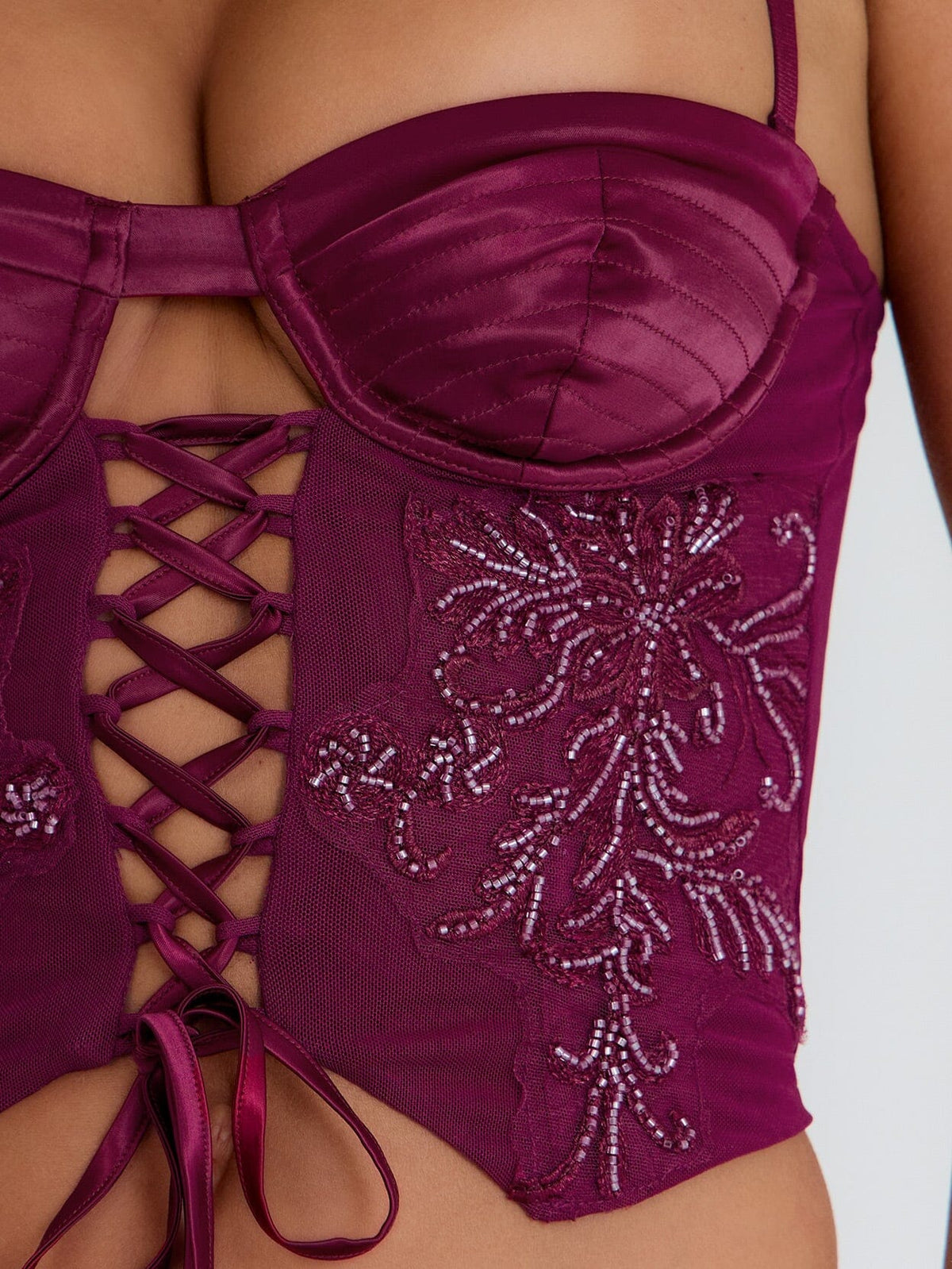 Tresna Corset Top Plum