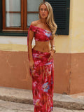 Ziana Maxi Skirt Crimson Lily