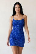 Bodycon Short Orange Scoop Neck Sequins Mini Homecoming Dresses